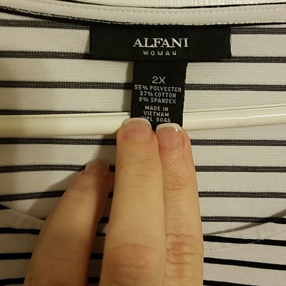 Striped Bell Sleeved Alfani Blouse - Picture 2 of 4